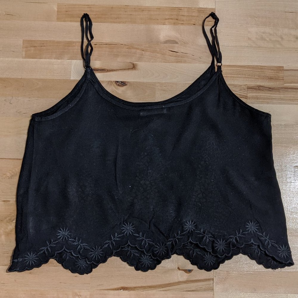 Crocheted Black Tank Top